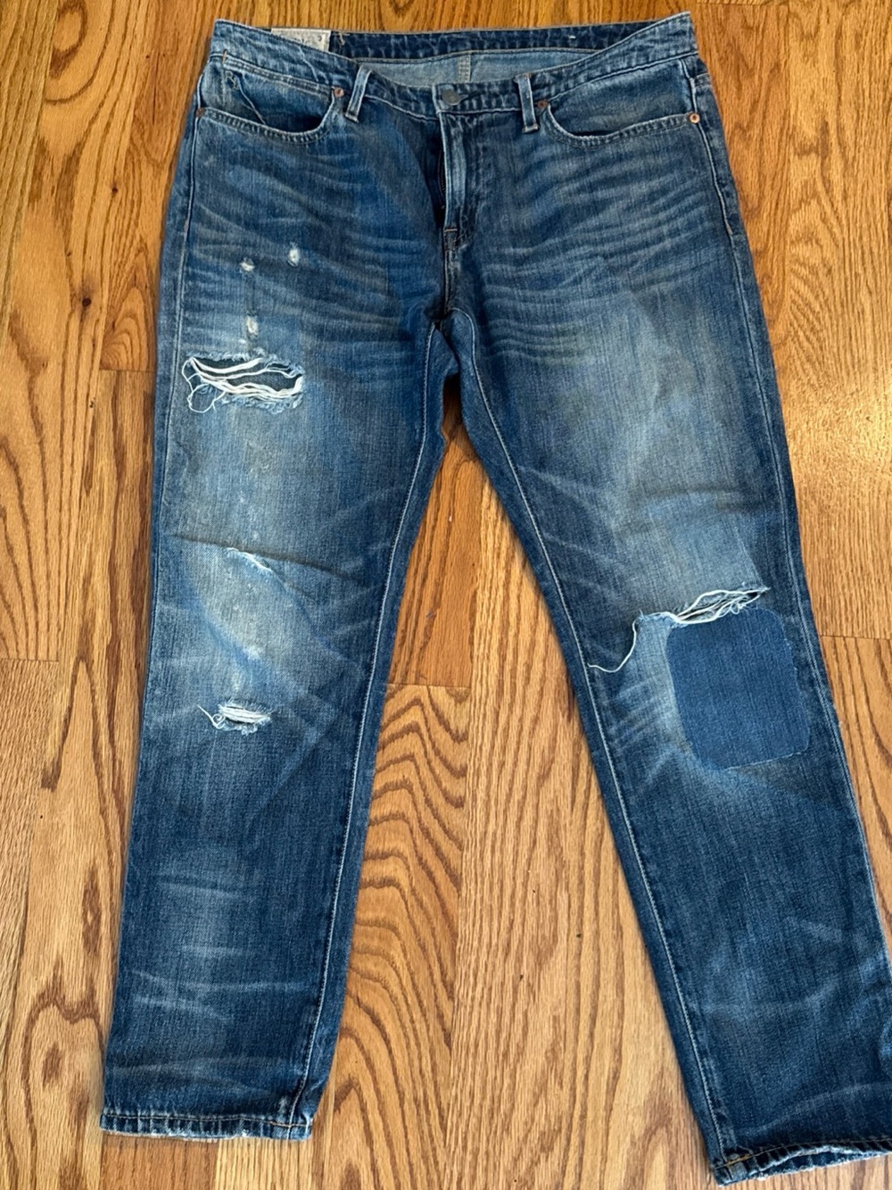 Polo by Ralph Lauren Blue Distressed Boyfriend Jeans